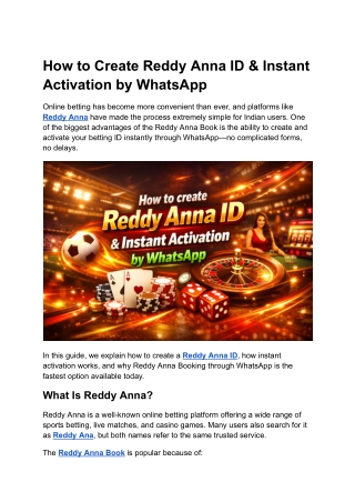 How to Create Reddy Anna ID & Instant Activation by WhatsApp