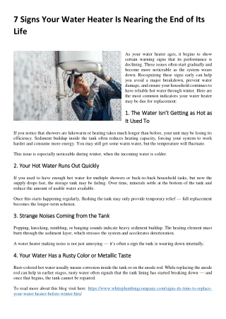 7 Signs Your Water Heater Is Nearing the End of Its Life