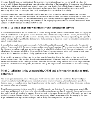 North Concord Auto Glass Repair: Common Myths Debunked