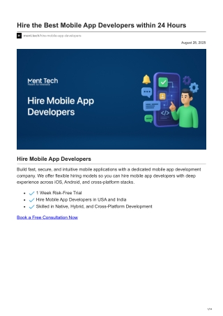 ment.tech-Hire the Best Mobile App Developers within 24 Hours