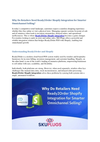 Why Do Retailers Need Ready2Order Shopify Integration for Smarter Omnichannel Selling