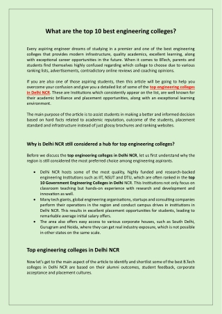 What are the top 10 best engineering colleges?