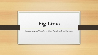 Luxury Airport Transfer to West Palm Beach by Fig Limo