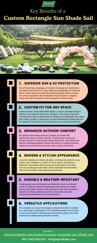 Key Benefits of a Custom Rectangle Sun Shade Sail [Infographic]