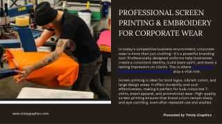 Professional Screen Printing & Embroidery for Corporate Wear
