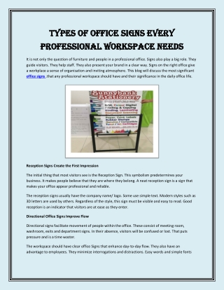 Types of Office Signs Every Professional Workspace Needs
