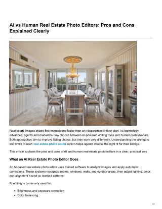 AI vs Human Real Estate Photo Editors Pros and Cons Explained Clearly