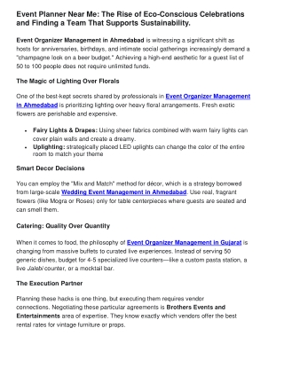 Event Planner Near Me The Rise of Eco-Conscious Celebrations and Finding a Team That Supports Sustainability