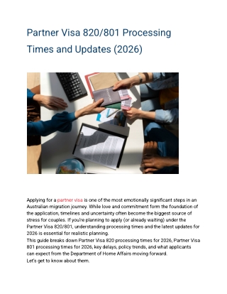 Partner Visa 820 & 801 Processing Times 2026 | Latest Updates Australia