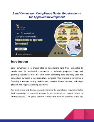 Land Conversion Compliance Guide_ Requirements for Approved Development_GR Group