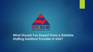 What Should You Expect From a Reliable Staffing Solutions Provider in USA