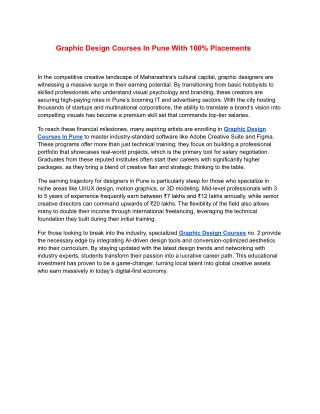 Graphic Design Courses In Pune With 100% Placements 1