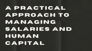 A Practical Approach to Managing Salaries and Human Capital