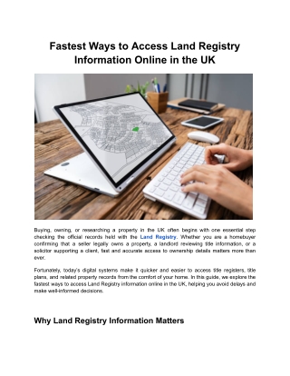 Fastest Ways to Access Land Registry Information Online in the UK