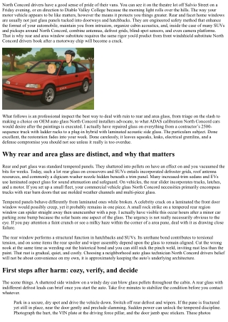 Rear and Side Window Replacement in North Concord: Safety First