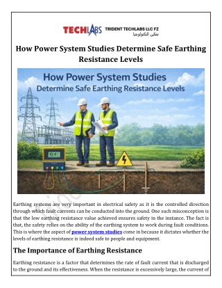 How Power System Studies Determine Safe Earthing Resistance Levels