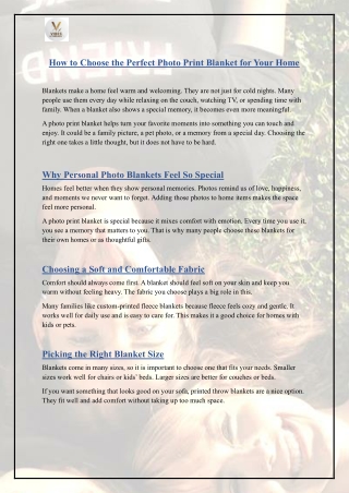 How to Choose the Perfect Photo Print Blanket for Your Home