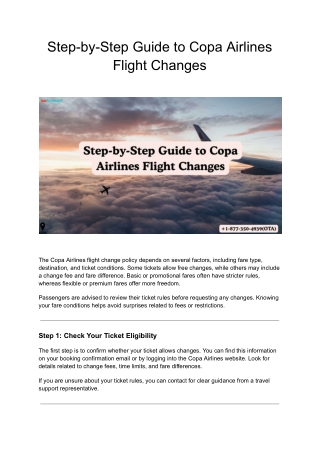 Step-by-Step Guide to Copa Airlines Flight Changes