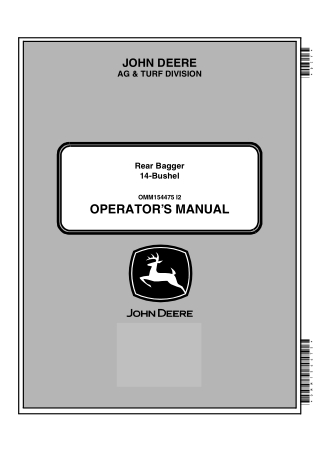 John Deere 14-Bushel Rear Bagger Operator’s Manual Instant Download (Publication No. omm154475)