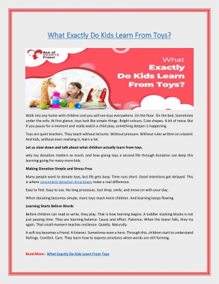 What Exactly Do Kids Learn From Toys?