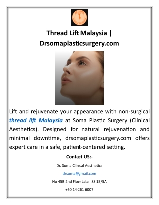 Thread Lift Malaysia Drsomaplasticsurgery