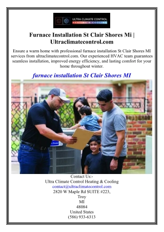 Furnace Installation St Clair Shores Mi Ultraclimatecontrol.com