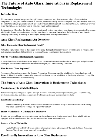 What's Holding Back the auto glass Spartanburg Industry?