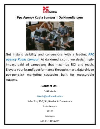 Ppc Agency Kuala Lumpur Daikimedia