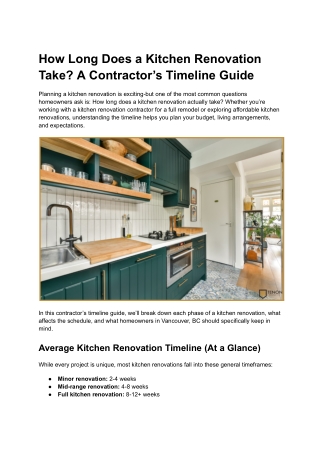 How Long Does a Kitchen Renovation Take_ A Contractor’s Timeline Guide