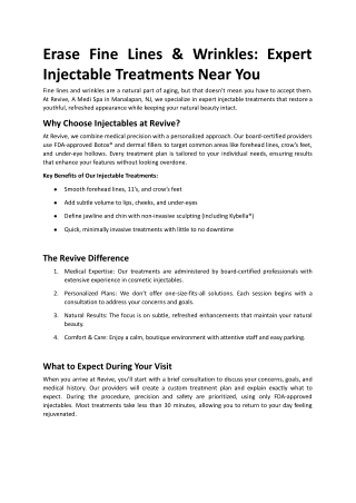 Erase Fine Lines & Wrinkles Expert Injectable Treatments Near You.docx