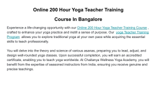 Online 200 Hour Yoga Teacher Training  Course In Bangalore (1)