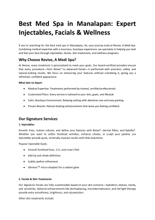 Best Med Spa in Manalapan Expert Injectables, Facials & Wellness.docx
