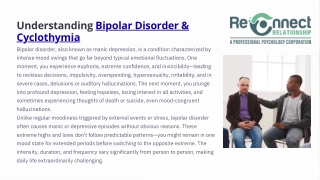 Understanding Bipolar Disorder and Cyclothymia
