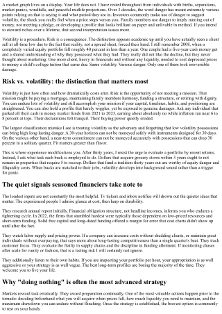 Ellen Waltzman on Specifying Risk Beyond Price Swings