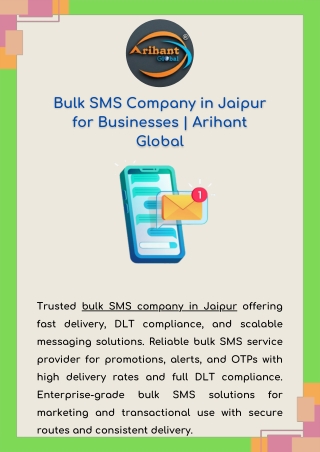 Bulk SMS Company in Jaipur for Businesses | Arihant Global