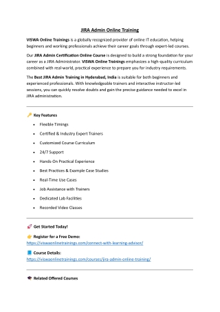JIRA Admin Online Training Real-time support from India