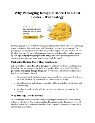 Why Packaging Design Is More Than Just Looks It’s Strategy