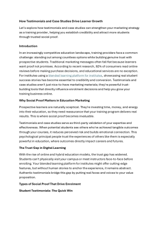 How Testimonials and Case Studies Drive Learner Growth