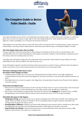The Complete Guide to Better Toilet Health  Guide