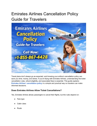 Emirates Airlines Cancellation Policy Guide for Travelers