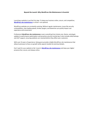 Why WordPress Site Maintenance Is Essential