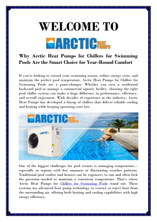 Premium Pool Chillers for Optimal Swimming Comfort