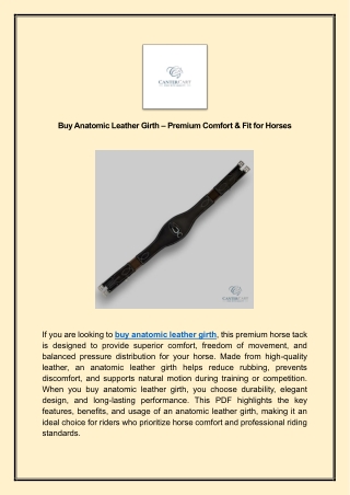 Buy Anatomic Leather Girth