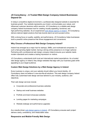 JO Consultancy – A Trusted Web Design Company Ireland Businesses Depend On (1)