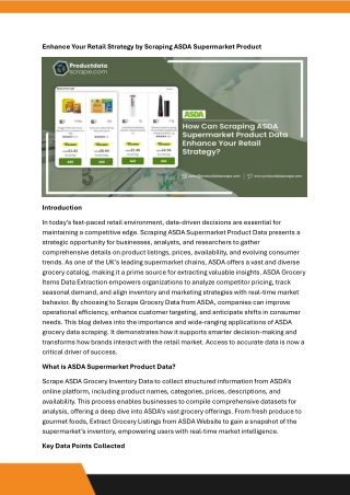 Enhance Your Retail Strategy by Scraping ASDA Supermarket Product