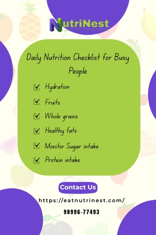 Daily Nutrition Checklist for Busy People - NutriNest