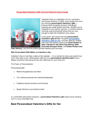 Personalised Valentines Day Gifts | Valentine Gift Ideas for Him & Her