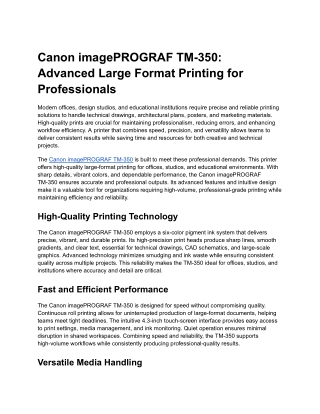 Canon imagePROGRAF TM-350