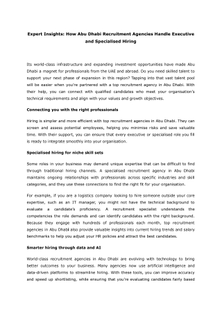 Expert Insights_ How Abu Dhabi Recruitment Agencies Handle Executive and Specialised Hiring