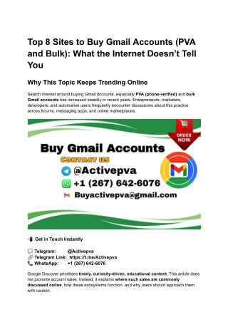 Top 8 Sites to Buy Gmail Accounts (PVA and Bulk)_ What the Internet Doesn’t Tell You